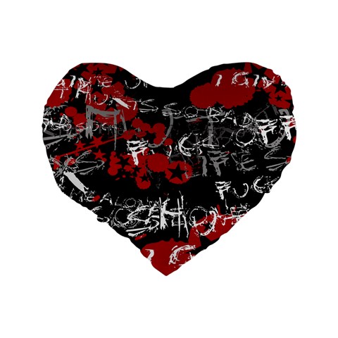 Emo Graffiti Standard 16  Premium Flano Heart Shape Cushion  from ArtsNow.com Back