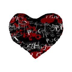 Emo Graffiti Standard 16  Premium Flano Heart Shape Cushion  from ArtsNow.com Back