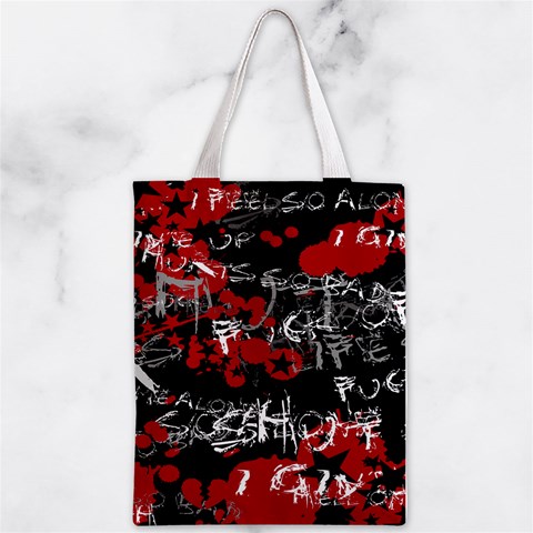 Emo Graffiti Zipper Classic Tote Bag from ArtsNow.com Front