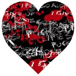 Emo Graffiti Wooden Puzzle Heart