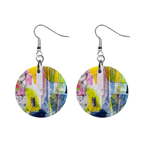 Graffiti Graphic 1  Button Earrings from ArtsNow.com Front