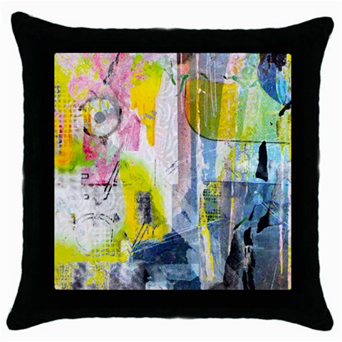 Graffiti Graphic Throw Pillow Case (Black) from ArtsNow.com Front