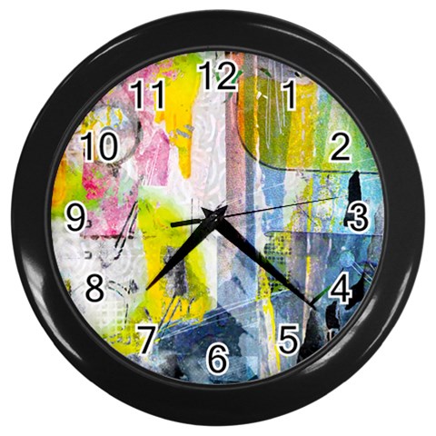 Graffiti Graphic Wall Clock (Black) from ArtsNow.com Front