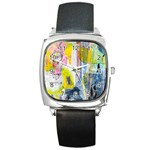 Graffiti Graphic Square Metal Watch