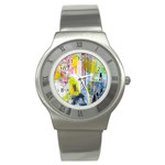 Graffiti Graphic Stainless Steel Watch
