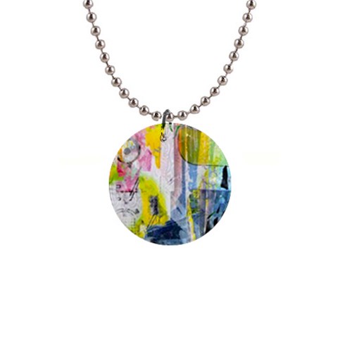 Graffiti Graphic 1  Button Necklace from ArtsNow.com Front