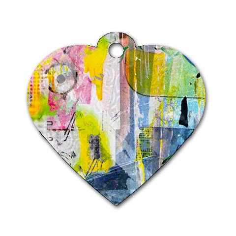 Graffiti Graphic Dog Tag Heart (One Side) from ArtsNow.com Front