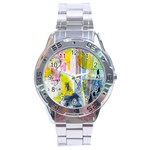 Graffiti Graphic Stainless Steel Analogue Watch