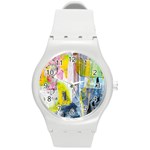 Graffiti Graphic Round Plastic Sport Watch (M)