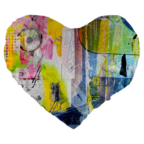 Graffiti Graphic Large 19  Premium Heart Shape Cushion from ArtsNow.com Front