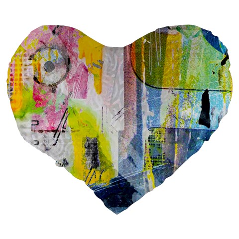 Graffiti Graphic Large 19  Premium Heart Shape Cushion from ArtsNow.com Back