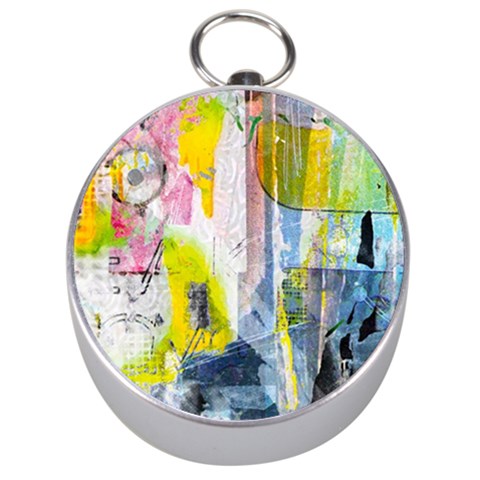 Graffiti Graphic Silver Compass from ArtsNow.com Front