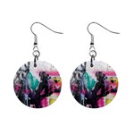 Graffiti Grunge 1  Button Earrings