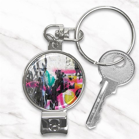 Graffiti Grunge Nail Clippers Key Chain from ArtsNow.com Front