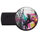 Graffiti Grunge USB Flash Drive Round (2 GB)
