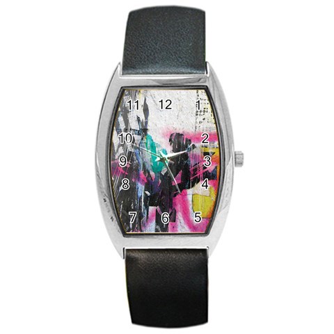 Graffiti Grunge Barrel Style Metal Watch from ArtsNow.com Front