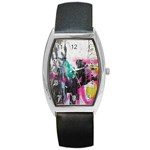 Graffiti Grunge Barrel Style Metal Watch