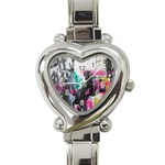 Graffiti Grunge Heart Italian Charm Watch