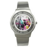 Graffiti Grunge Stainless Steel Watch