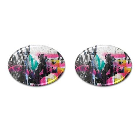 Graffiti Grunge Cufflinks (Oval) from ArtsNow.com Front(Pair)
