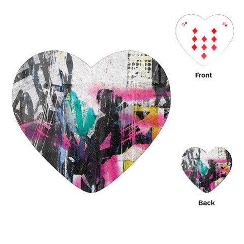 Graffiti Grunge Playing Cards Single Design (Heart) from ArtsNow.com Front