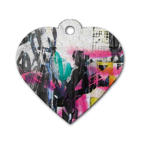 Graffiti Grunge Dog Tag Heart (One Side) from ArtsNow.com Front