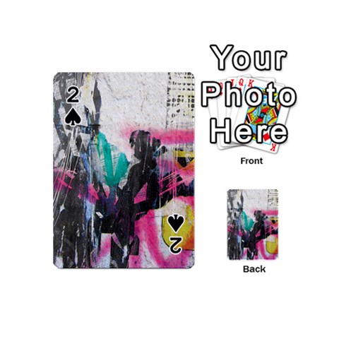 Graffiti Grunge Playing Cards 54 Designs (Mini) from ArtsNow.com Front - Spade2