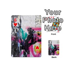 Graffiti Grunge Playing Cards 54 Designs (Mini) from ArtsNow.com Front - Heart6