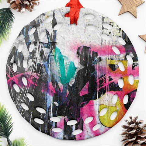 Graffiti Grunge Ornament (Round Filigree) from ArtsNow.com Front
