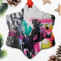 Graffiti Grunge Snowflake Ornament (Two Sides) from ArtsNow.com Front