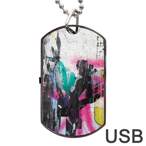 Graffiti Grunge Dog Tag USB Flash (One Side) from ArtsNow.com Front