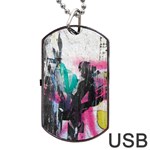 Graffiti Grunge Dog Tag USB Flash (One Side)