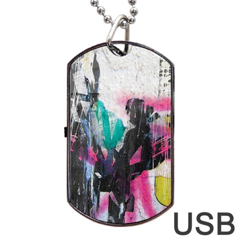 Graffiti Grunge Dog Tag USB Flash (Two Sides) from ArtsNow.com Front
