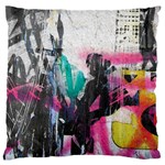 Graffiti Grunge Large Flano Cushion Case (One Side)