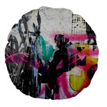 Graffiti Grunge Large 18  Premium Flano Round Cushion 