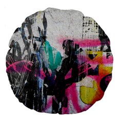 Graffiti Grunge Large 18  Premium Flano Round Cushion  from ArtsNow.com Back