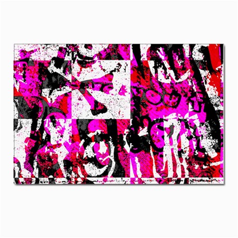Pink Checker Graffiti Postcard 4 x 6  (Pkg of 10) from ArtsNow.com Front