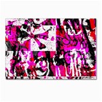 Pink Checker Graffiti Postcards 5  x 7  (Pkg of 10)