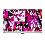 Pink Checker Graffiti Business Card Holder