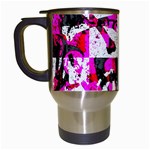Pink Checker Graffiti Travel Mug (White)