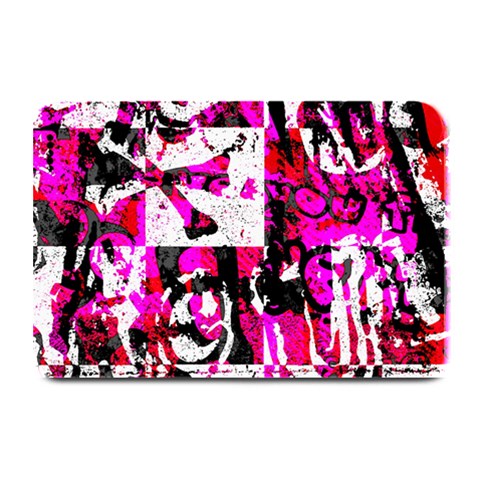 Pink Checker Graffiti Plate Mat from ArtsNow.com 18 x12  Plate Mat