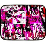 Pink Checker Graffiti Fleece Blanket (Mini)