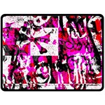 Pink Checker Graffiti Fleece Blanket (Large)