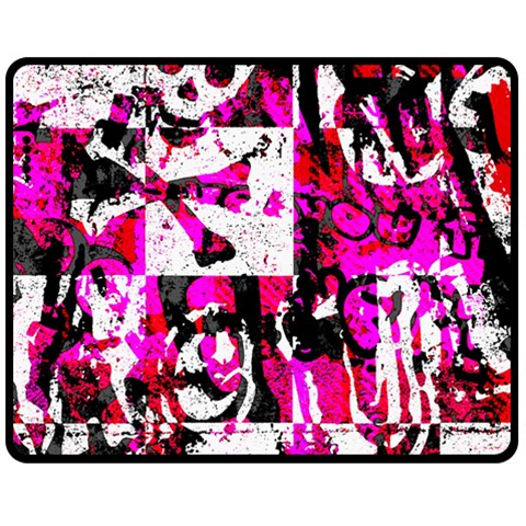 Pink Checker Graffiti Fleece Blanket (Medium) from ArtsNow.com 60 x50  Blanket Front