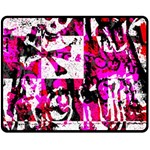 Pink Checker Graffiti Fleece Blanket (Medium)