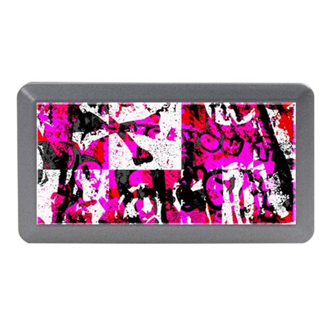 Pink Checker Graffiti Memory Card Reader (Mini) from ArtsNow.com Front