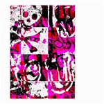 Pink Checker Graffiti Small Garden Flag (Two Sides)