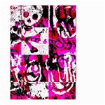 Pink Checker Graffiti Large Garden Flag (Two Sides)