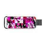 Pink Checker Graffiti Portable USB Flash (One Side)