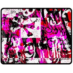 Pink Checker Graffiti Double Sided Fleece Blanket (Medium) from ArtsNow.com 58.8 x47.4  Blanket Front